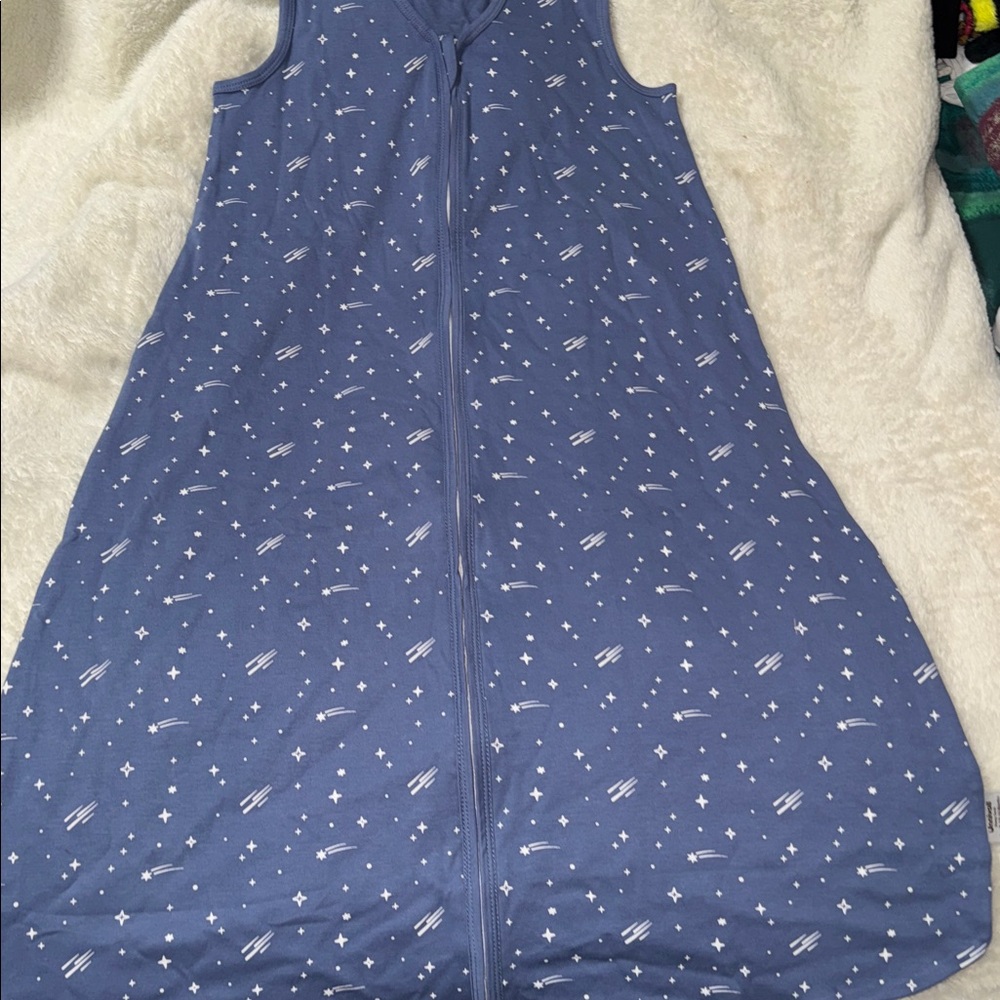 Blue Sleeveless Sleep Sack with Star Design